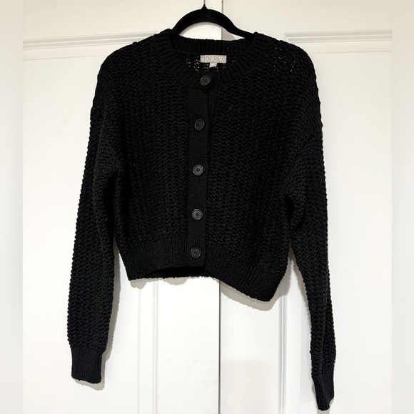 J.Crew Cropped Cardigan sweater in Textured Pointelle sz L NWOT - Picture 5 of 8